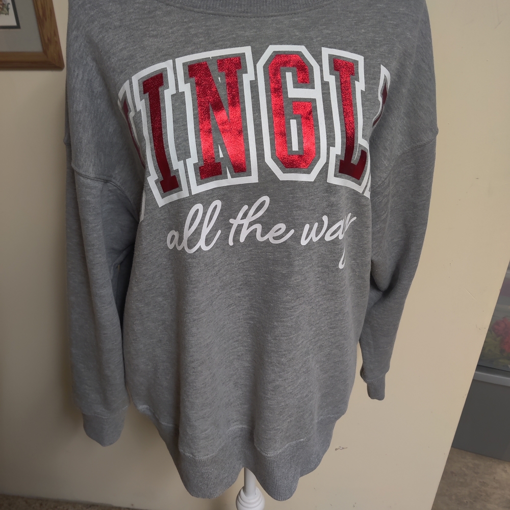 Holiday Time Gray and Red Jingle All The Way,  Women's Sweatshirt , Size Large